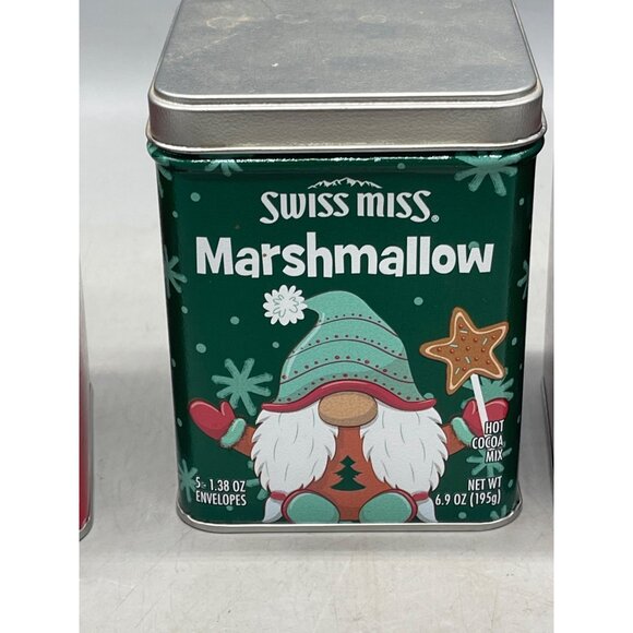 Christmas empty set of 3 tins swiss miss green red snow rectangle Knome READ - Picture 3 of 8